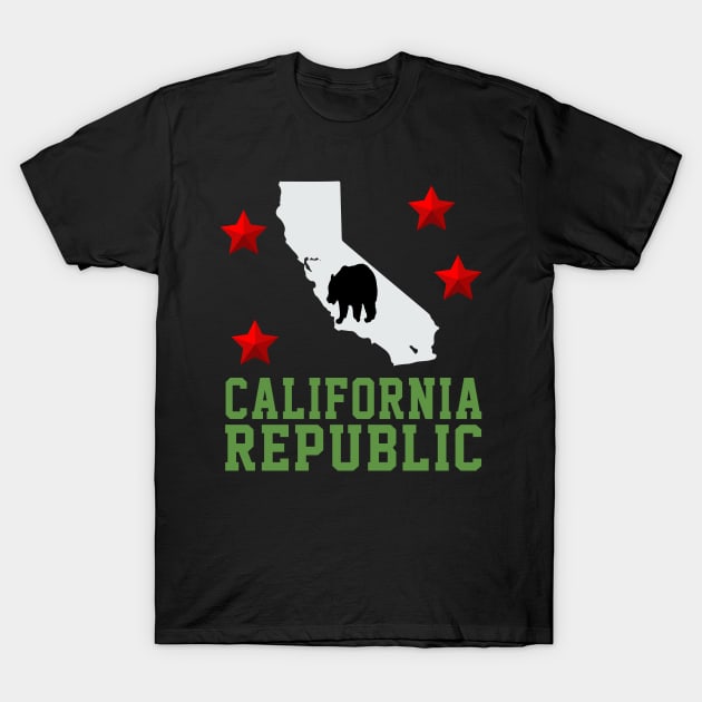 california republic bear california map gift idea T-Shirt by soufyane